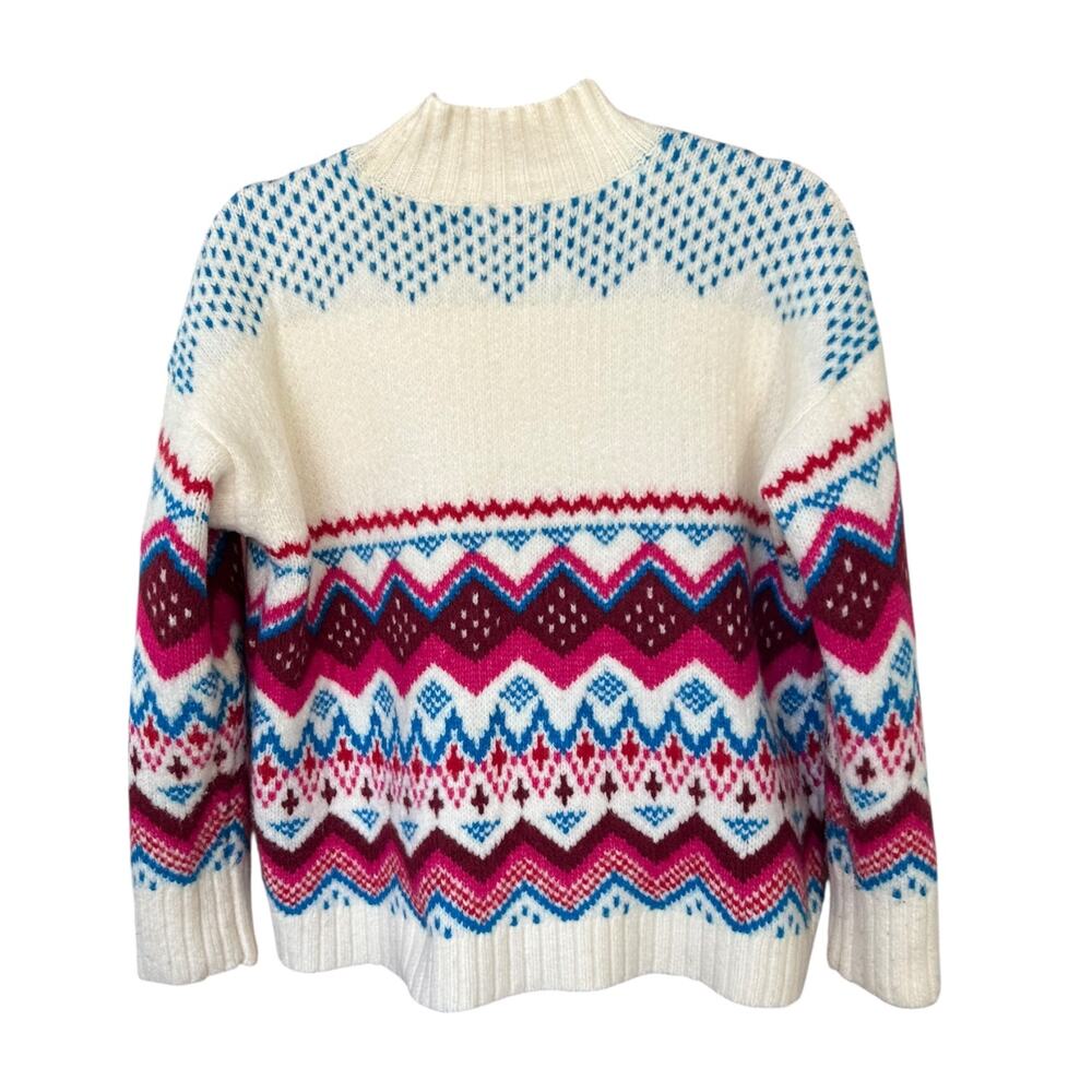 LOFT Multicolor Patterned Turtleneck Sweater - image 6